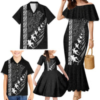Custom New Zealand Rugby Family Matching Mermaid Dress and Hawaiian Shirt Haka Dance Tribal God Mask Maori Pattern LT03 - Polynesian Pride