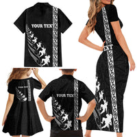 Custom New Zealand Rugby Family Matching Short Sleeve Bodycon Dress and Hawaiian Shirt Haka Dance Tribal God Mask Maori Pattern LT03 - Polynesian Pride