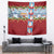 Merry Christmas Tapestry Funny Santa Claus Cards Photo and Polynesian Pattern Red Color