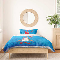 Hawaiian Santa Claus Snorkeling Bedding Set Kakau and Polynesian Pattern