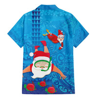 Hawaiian Santa Claus Snorkeling Family Matching Mermaid Dress and Hawaiian Shirt Kakau and Polynesian Pattern LT03 - Polynesian Pride