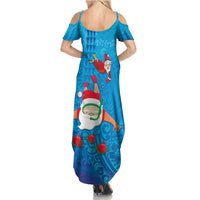 Hawaiian Santa Claus Snorkeling Family Matching Summer Maxi Dress and Hawaiian Shirt Kakau and Polynesian Pattern LT03 - Polynesian Pride