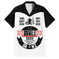 South Africa and New Zealand Family Matching Puletasi Dress and Hawaiian Shirt Champion History Go Final 2023 Vintage Style LT03 Dad's Shirt - Short Sleeve White - Polynesian Pride
