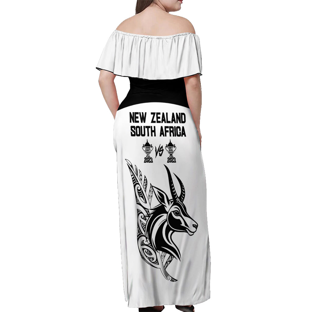 South Africa and New Zealand Off Shoulder Maxi Dress Champion History Go Final 2023 Vintage Style LT03 - Polynesian Pride