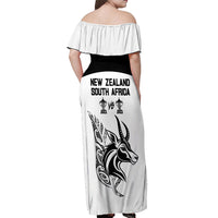 South Africa and New Zealand Off Shoulder Maxi Dress Champion History Go Final 2023 Vintage Style LT03 - Polynesian Pride
