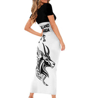 South Africa and New Zealand Short Sleeve Bodycon Dress Champion History Go Final 2023 Vintage Style LT03 - Polynesian Pride