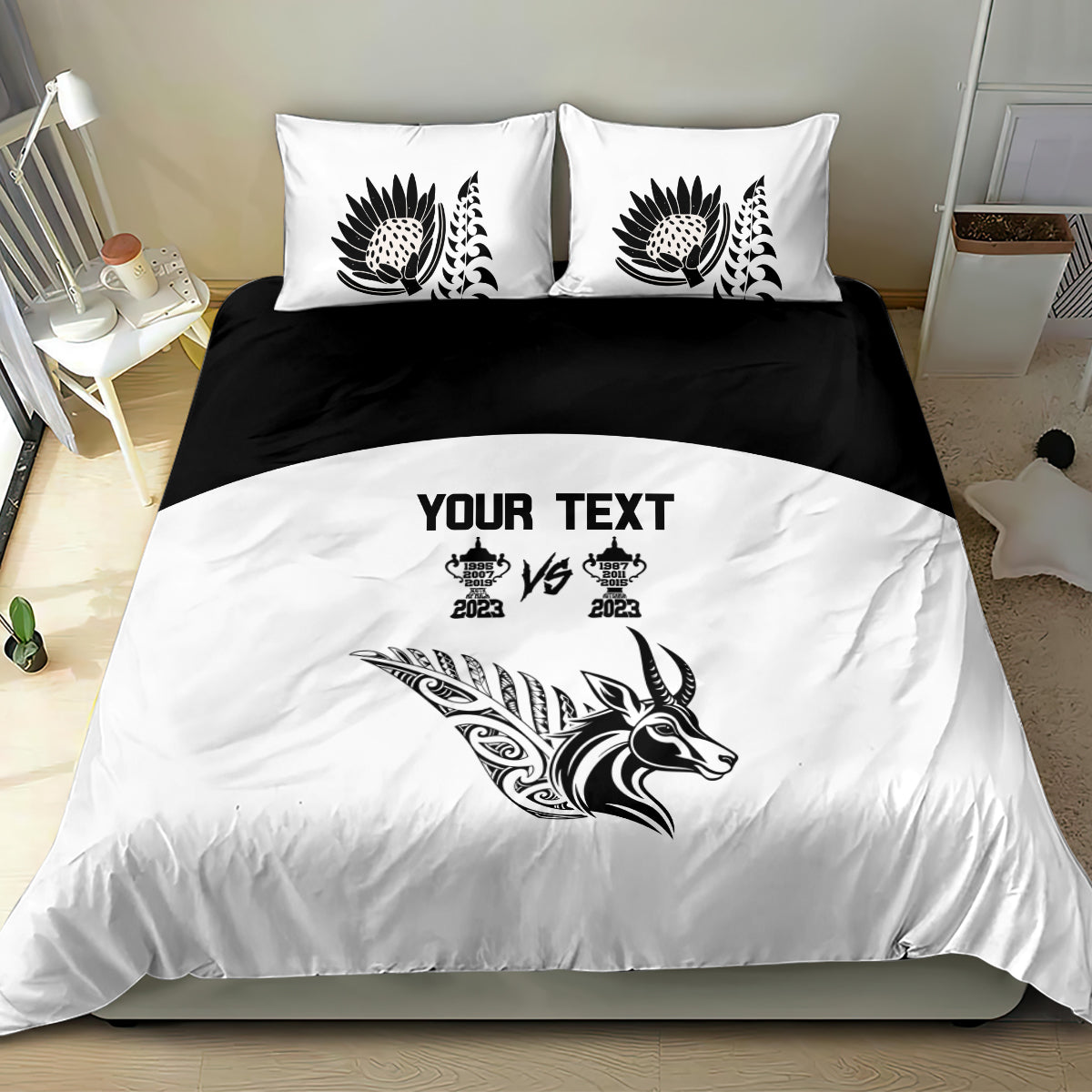 Personalised South Africa and New Zealand Bedding Set Champion History Go Final 2023 Vintage Style LT03 - Polynesian Pride