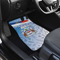 New Zealand Auckland Car Mats Auckland's Flag and Coat of Arms - Koru Art Maori Pattern LT03 - Polynesian Pride