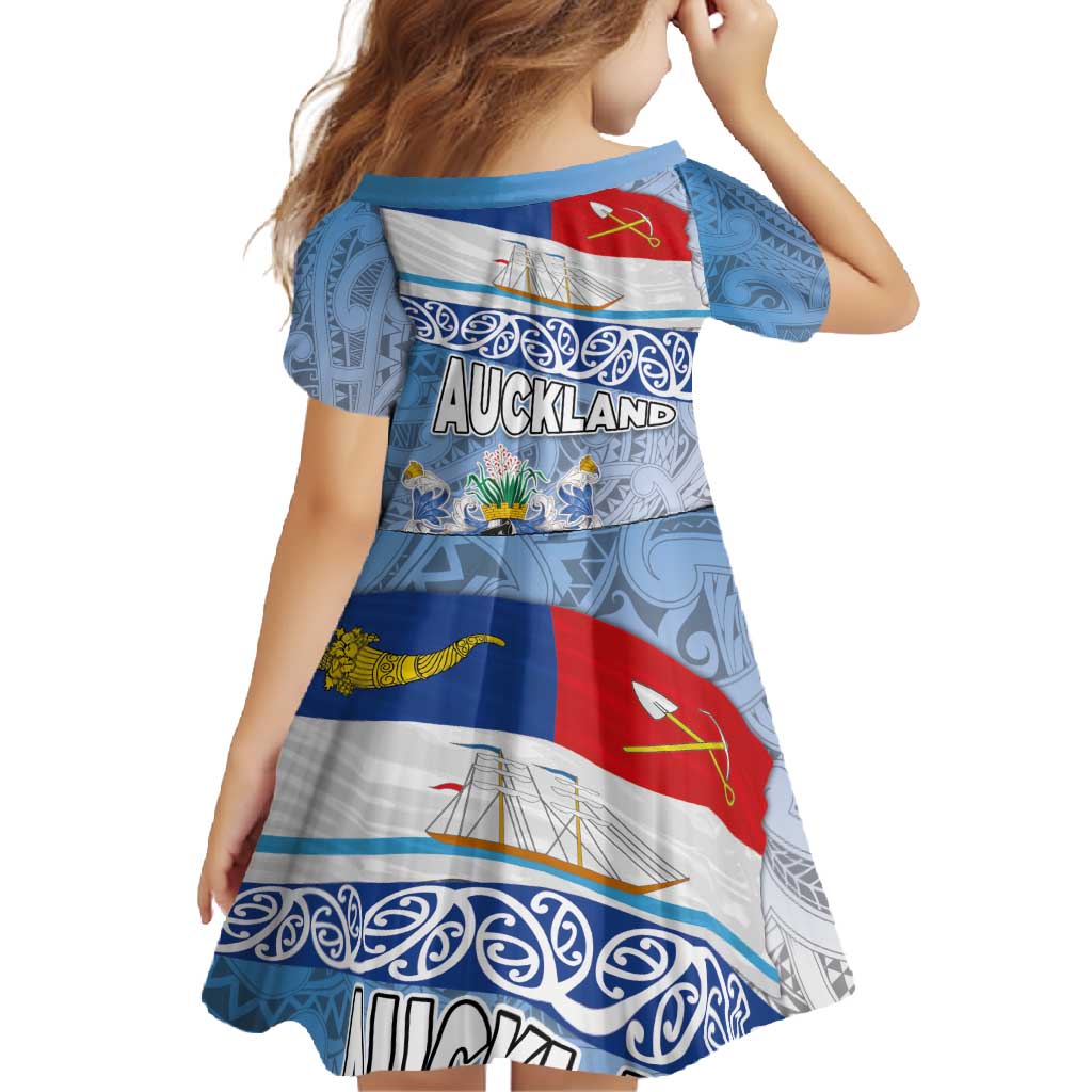 New Zealand Auckland Family Matching Off Shoulder Maxi Dress and Hawaiian Shirt Auckland's Flag and Coat of Arms - Koru Art Maori Pattern LT03 - Polynesian Pride