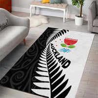 New Zealand Auckland Area Rug Auckland's Emblem and Silver Ferns - Maori Art Tattoo LT03 - Polynesian Pride