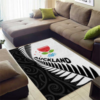 New Zealand Auckland Area Rug Auckland's Emblem and Silver Ferns - Maori Art Tattoo LT03 - Polynesian Pride