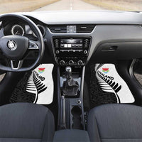 New Zealand Auckland Car Mats Auckland's Emblem and Silver Ferns - Maori Art Tattoo LT03 Set 2pcs - Front Light Blue - Polynesian Pride
