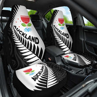 New Zealand Auckland Car Seat Cover Auckland's Emblem and Silver Ferns - Maori Art Tattoo LT03 One Size Light Blue - Polynesian Pride