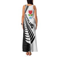 New Zealand Auckland Family Matching Tank Maxi Dress and Hawaiian Shirt Auckland's Emblem and Silver Ferns - Maori Art Tattoo LT03 - Polynesian Pride