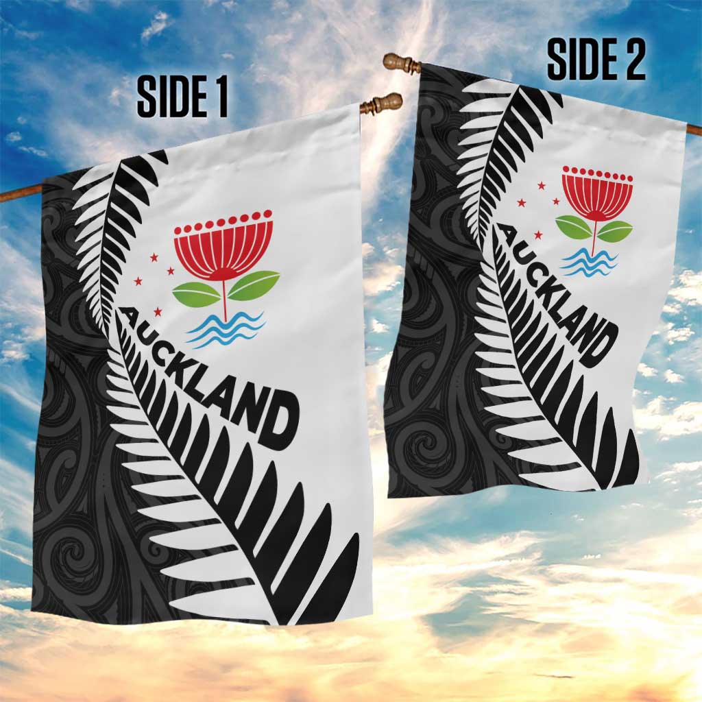 New Zealand Auckland Garden Flag Auckland's Emblem and Silver Ferns - Maori Art Tattoo LT03 - Polynesian Pride