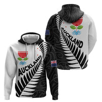 New Zealand Auckland Hoodie Auckland's Emblem and Silver Ferns - Maori Art Tattoo LT03 - Polynesian Pride