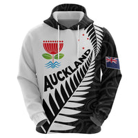 New Zealand Auckland Hoodie Auckland's Emblem and Silver Ferns - Maori Art Tattoo LT03 - Polynesian Pride