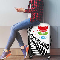 New Zealand Auckland Luggage Cover Auckland's Emblem and Silver Ferns - Maori Art Tattoo LT03 - Polynesian Pride