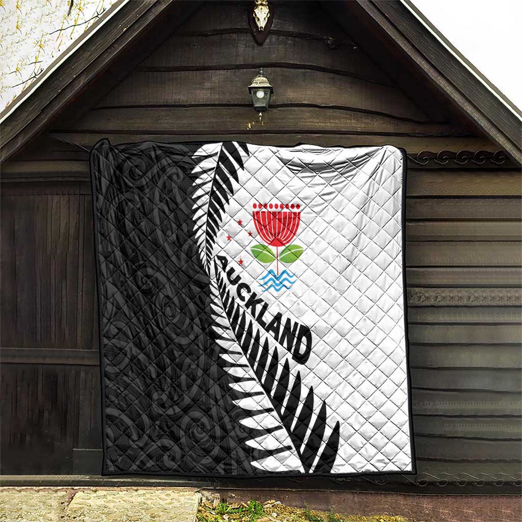 New Zealand Auckland Quilt Auckland's Emblem and Silver Ferns - Maori Art Tattoo LT03 - Polynesian Pride