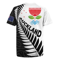 New Zealand Auckland Rugby Jersey Auckland's Emblem and Silver Ferns - Maori Art Tattoo LT03 - Polynesian Pride