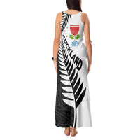 New Zealand Auckland Tank Maxi Dress Auckland's Emblem and Silver Ferns - Maori Art Tattoo LT03 - Polynesian Pride