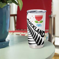 New Zealand Auckland Tumbler Cup Auckland's Emblem and Silver Ferns - Maori Art Tattoo LT03 - Polynesian Pride