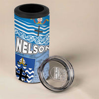 New Zealand Nelson 4 in 1 Can Cooler Tumbler Nelson's Flag and Seal - Maori Art Tattoo LT03 - Polynesian Pride