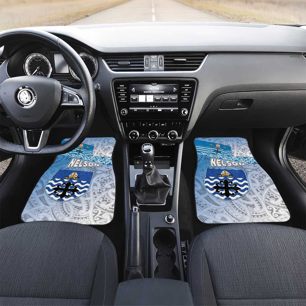 New Zealand Nelson Car Mats Nelson's Flag and Seal - Maori Art Tattoo