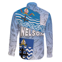 New Zealand Nelson Family Matching Off Shoulder Maxi Dress and Hawaiian Shirt Nelson's Flag and Seal - Maori Art Tattoo LT03 - Polynesian Pride