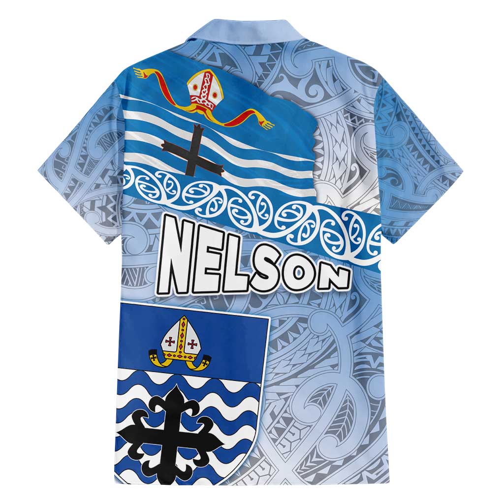 New Zealand Nelson Family Matching Short Sleeve Bodycon Dress and Hawaiian Shirt Nelson's Flag and Seal - Maori Art Tattoo LT03 - Polynesian Pride