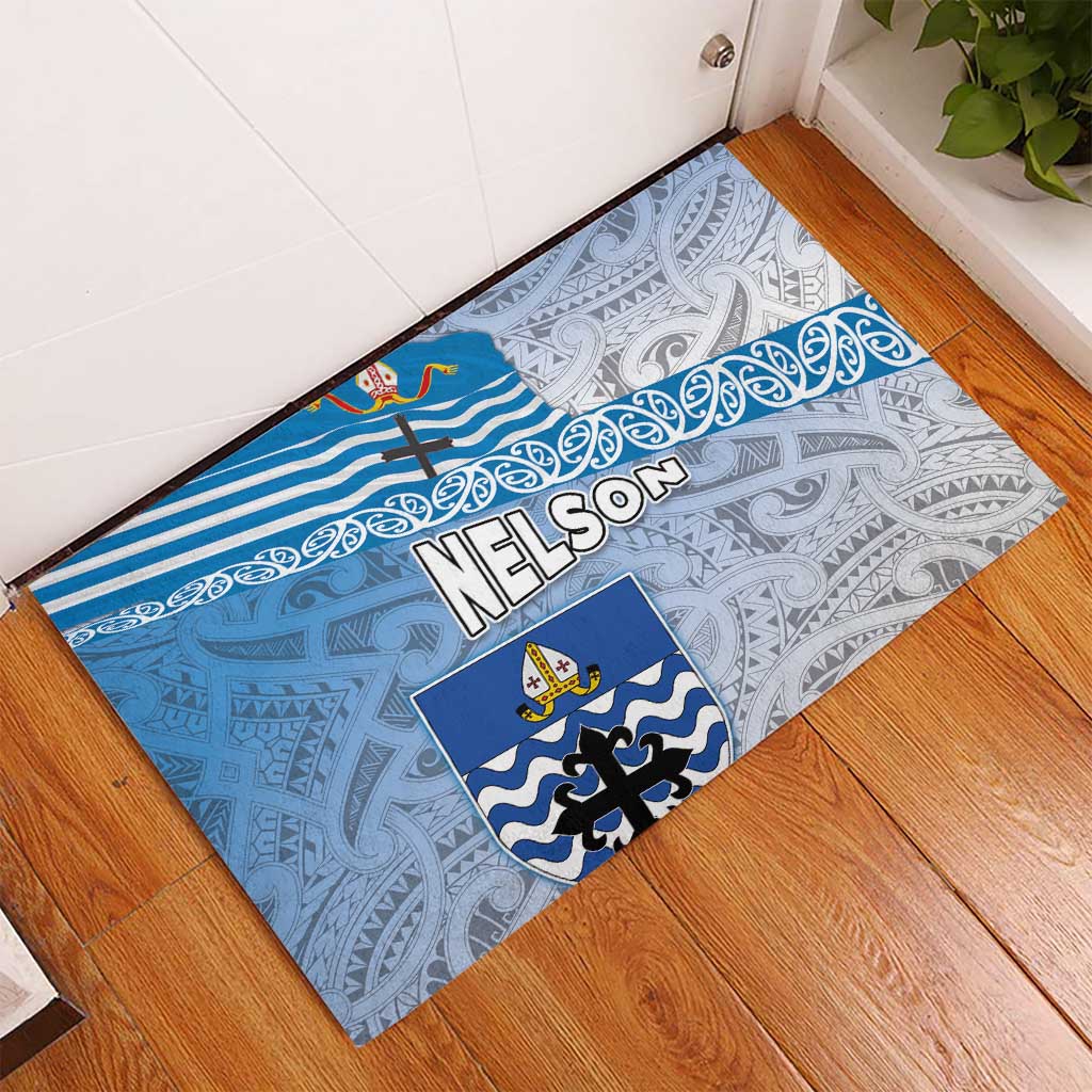 New Zealand Nelson Rubber Doormat Nelson's Flag and Seal - Maori Art Tattoo