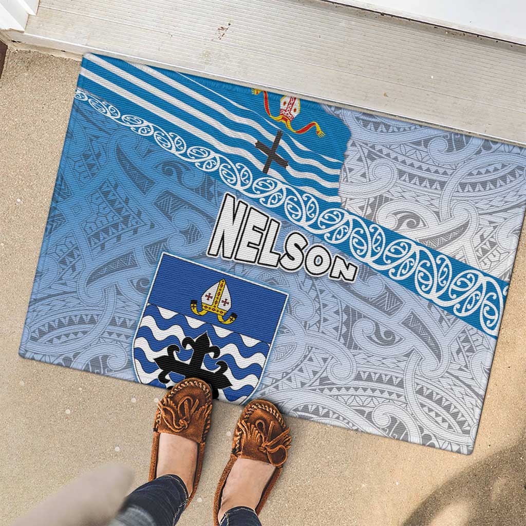 New Zealand Nelson Rubber Doormat Nelson's Flag and Seal - Maori Art Tattoo