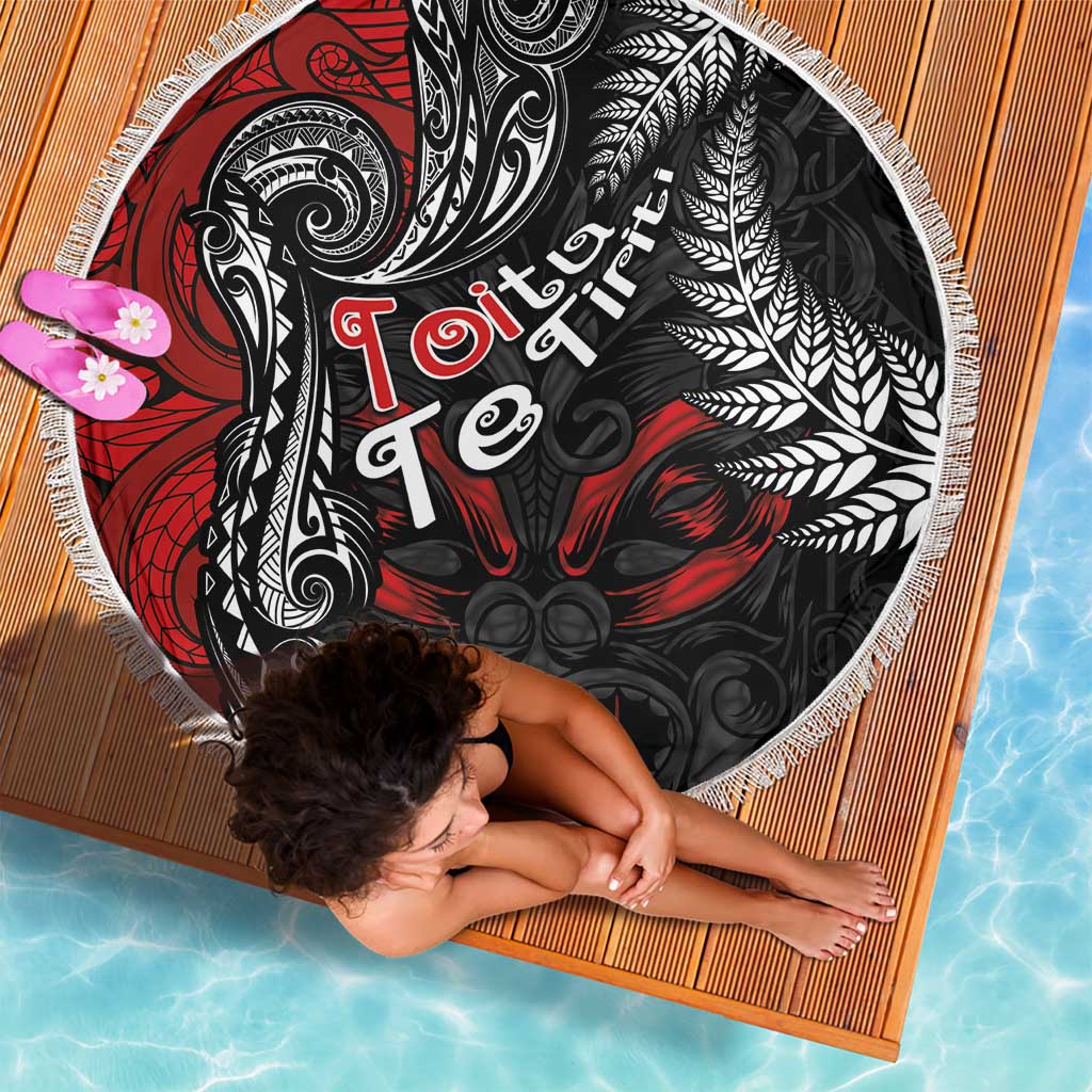 Aotearoa Toitu Te Tiriti Beach Blanket New Zealand Honour the Treaty - Te Tiriti Is Us LT03 - Polynesian Pride
