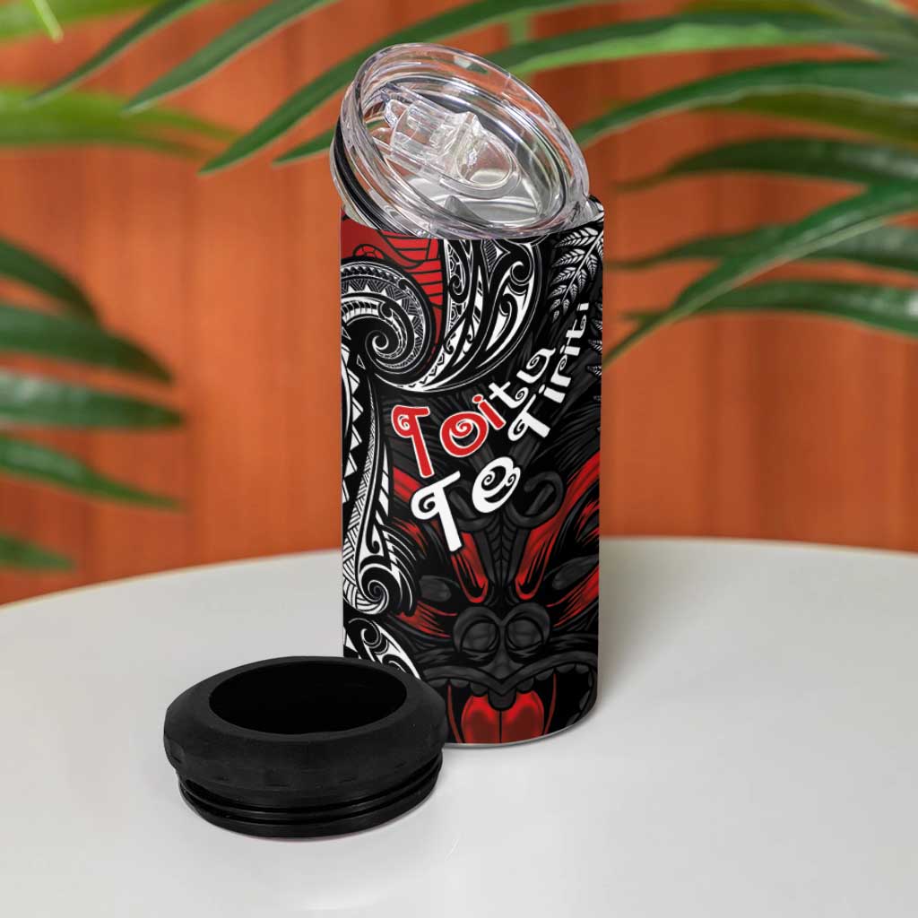 Aotearoa Toitu Te Tiriti 4 in 1 Can Cooler Tumbler New Zealand Honour the Treaty - Te Tiriti Is Us LT03 - Polynesian Pride