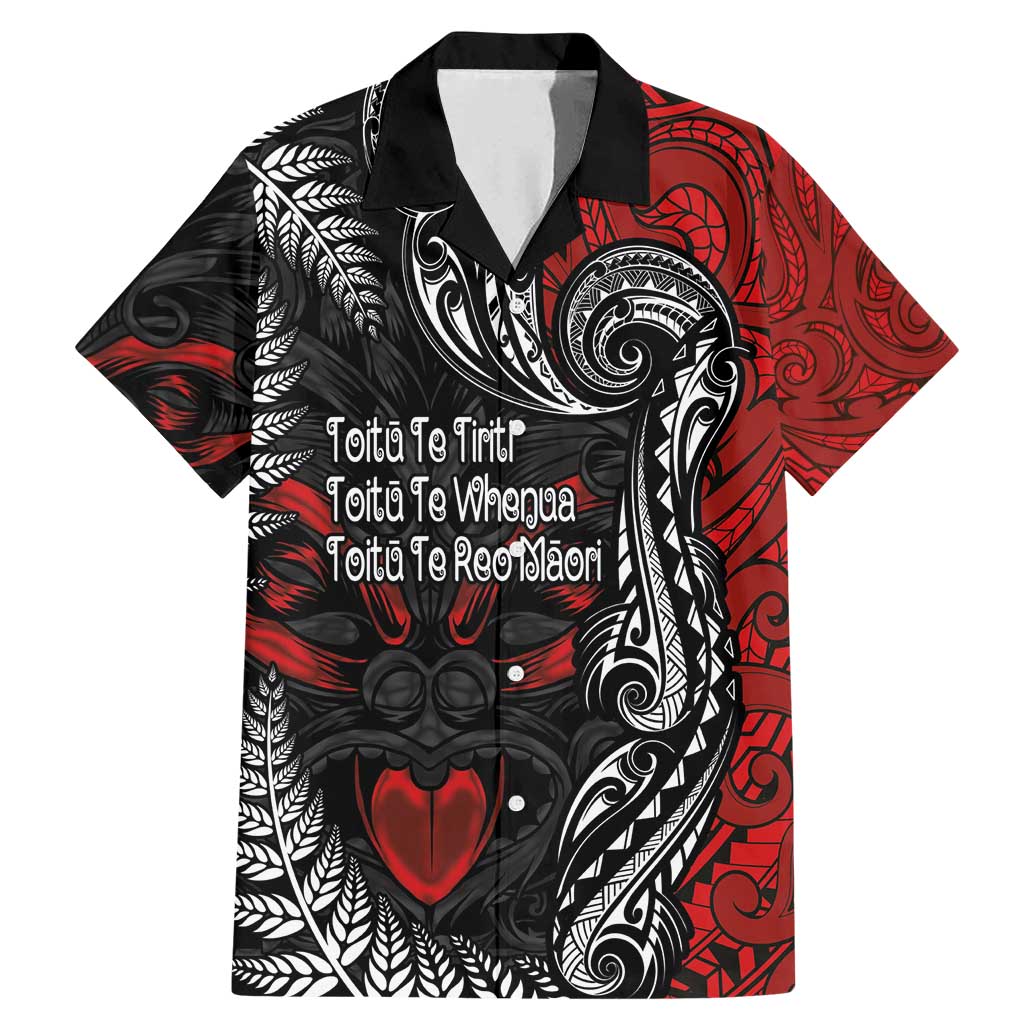 Aotearoa Toitu Te Tiriti Family Matching Mermaid Dress and Hawaiian Shirt New Zealand Honour the Treaty - Te Tiriti Is Us LT03 Dad's Shirt - Short Sleeve Red - Polynesian Pride