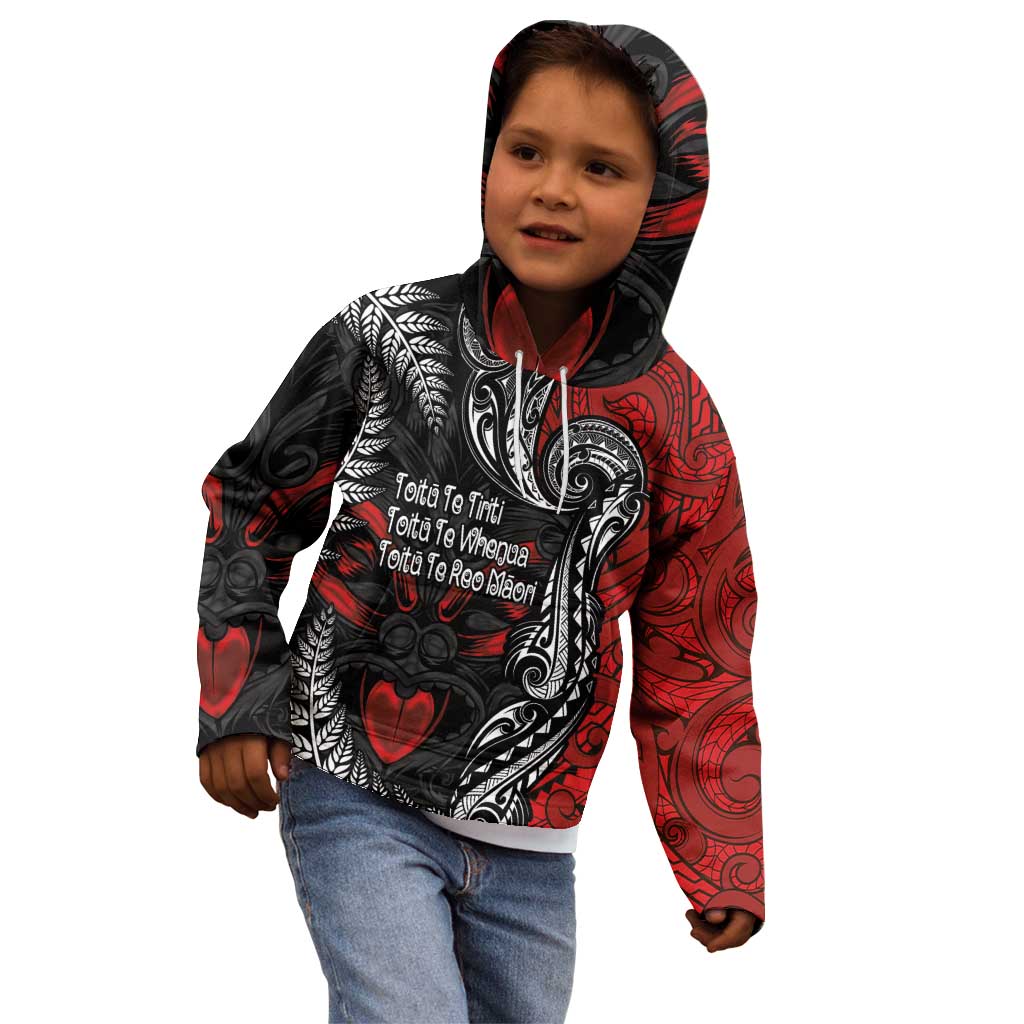 Aotearoa Toitu Te Tiriti Kid Hoodie New Zealand Honour the Treaty - Te Tiriti Is Us LT03 - Polynesian Pride