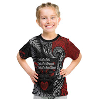 Aotearoa Toitu Te Tiriti Kid T Shirt New Zealand Honour the Treaty - Te Tiriti Is Us LT03 Red - Polynesian Pride