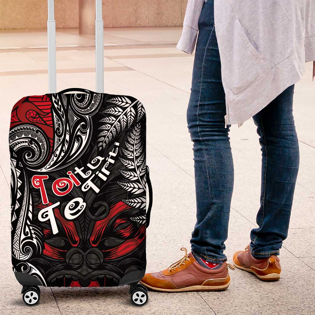 Aotearoa Toitu Te Tiriti Luggage Cover New Zealand Honour the Treaty - Te Tiriti Is Us LT03 Red - Polynesian Pride