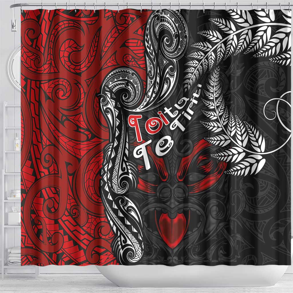 Aotearoa Toitu Te Tiriti Shower Curtain New Zealand Honour the Treaty - Te Tiriti Is Us LT03 - Polynesian Pride