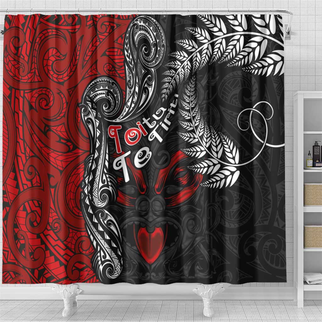 Aotearoa Toitu Te Tiriti Shower Curtain New Zealand Honour the Treaty - Te Tiriti Is Us LT03 - Polynesian Pride