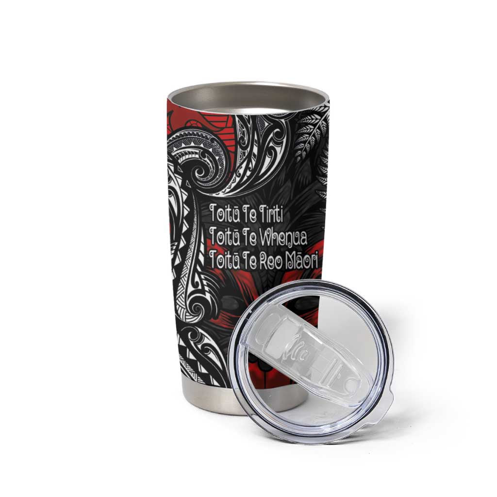 Aotearoa Toitu Te Tiriti Tumbler Cup New Zealand Honour the Treaty - Te Tiriti Is Us LT03 - Polynesian Pride