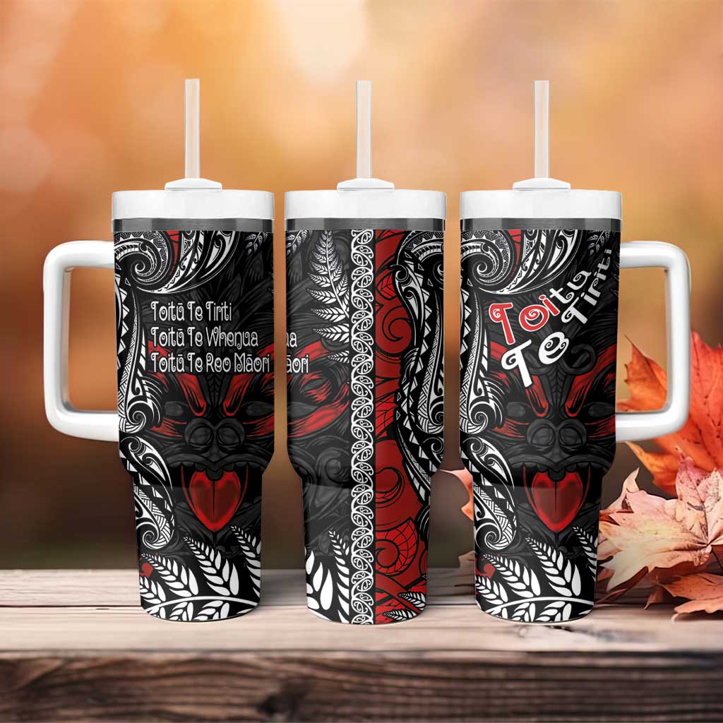 Aotearoa Toitu Te Tiriti Tumbler With Handle New Zealand Honour the Treaty - Te Tiriti Is Us LT03 - Polynesian Pride