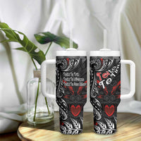 Aotearoa Toitu Te Tiriti Tumbler With Handle New Zealand Honour the Treaty - Te Tiriti Is Us LT03 - Polynesian Pride