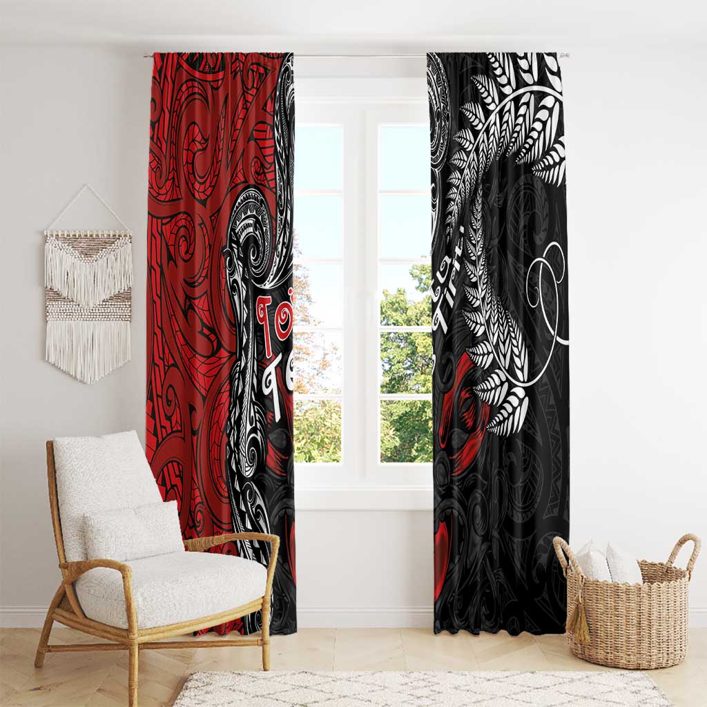 Aotearoa Toitu Te Tiriti Window Curtain New Zealand Honour the Treaty - Te Tiriti Is Us LT03 - Polynesian Pride
