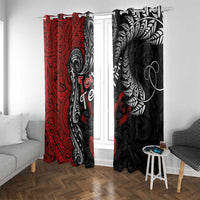 Aotearoa Toitu Te Tiriti Window Curtain New Zealand Honour the Treaty - Te Tiriti Is Us LT03 With Grommets Red - Polynesian Pride