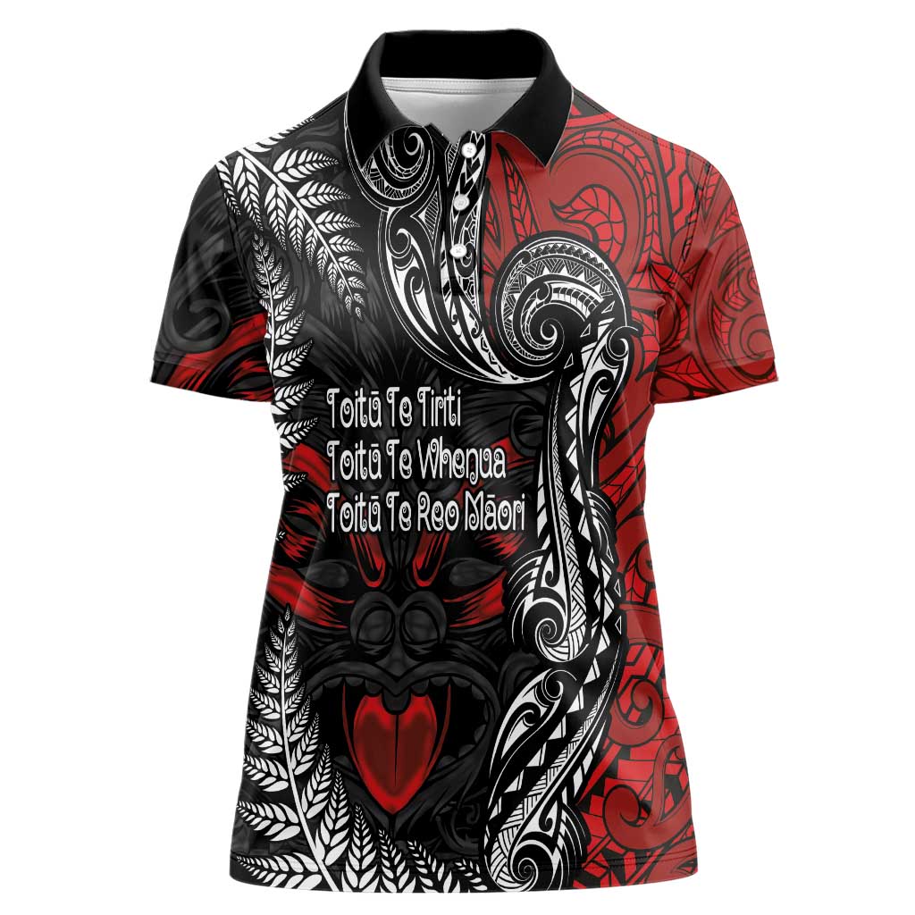 Aotearoa Toitu Te Tiriti Women Polo Shirt New Zealand Honour the Treaty - Te Tiriti Is Us LT03 Female Red - Polynesian Pride