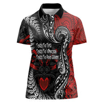 Aotearoa Toitu Te Tiriti Women Polo Shirt New Zealand Honour the Treaty - Te Tiriti Is Us LT03 Female Red - Polynesian Pride