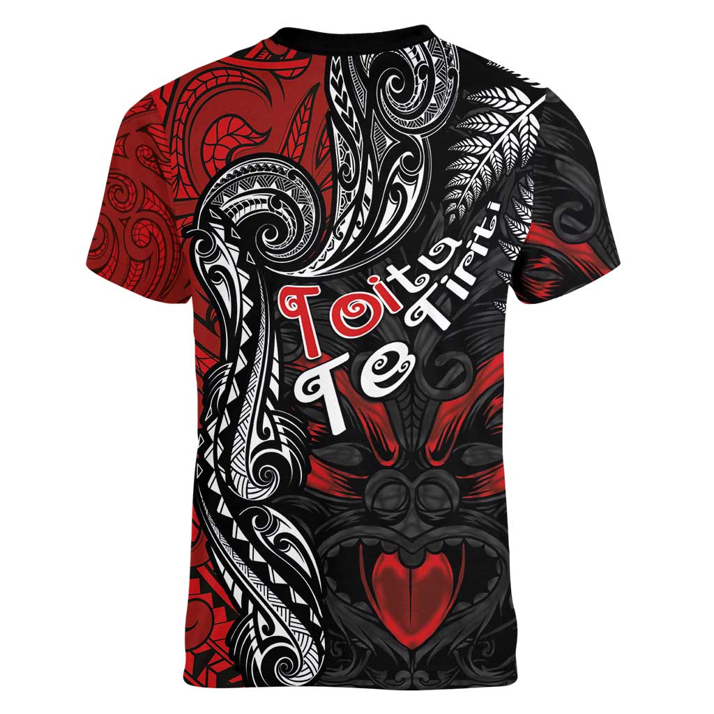 Aotearoa Toitu Te Tiriti Women V-Neck T-Shirt New Zealand Honour the Treaty - Te Tiriti Is Us