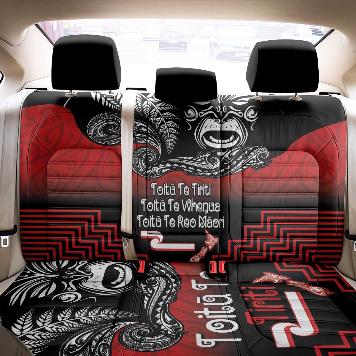 Aotearoa Toitu Te Tiriti Back Car Seat Cover New Zealand Honour the Treaty - Fight Together LT03 - Polynesian Pride