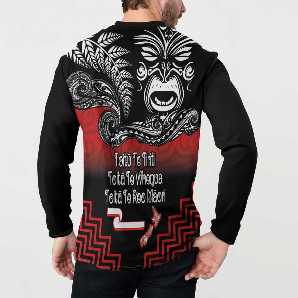 Aotearoa Toitu Te Tiriti Button Sweatshirt New Zealand Honour the Treaty - Fight Together